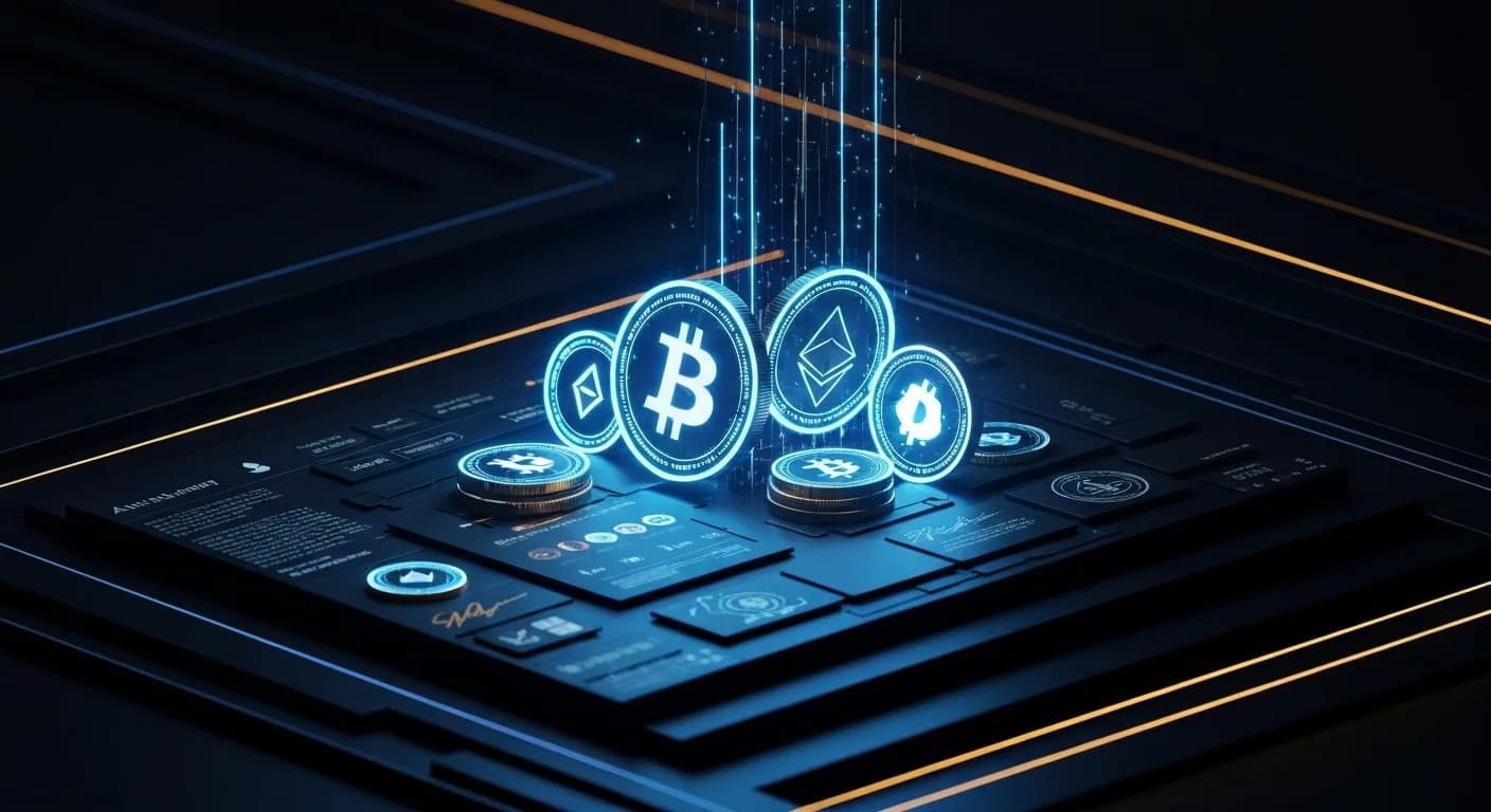 AI-generated editorial illustration for Bitcoin hovers below $65,000 as Middle East tensions escalate further