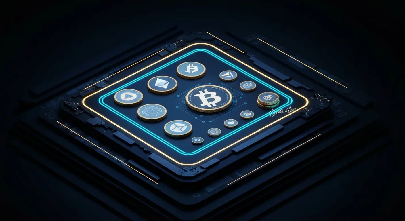 AI-generated editorial illustration for Bitcoin slides 2% after U.S. close while Korea’s Kospi plunges 10%