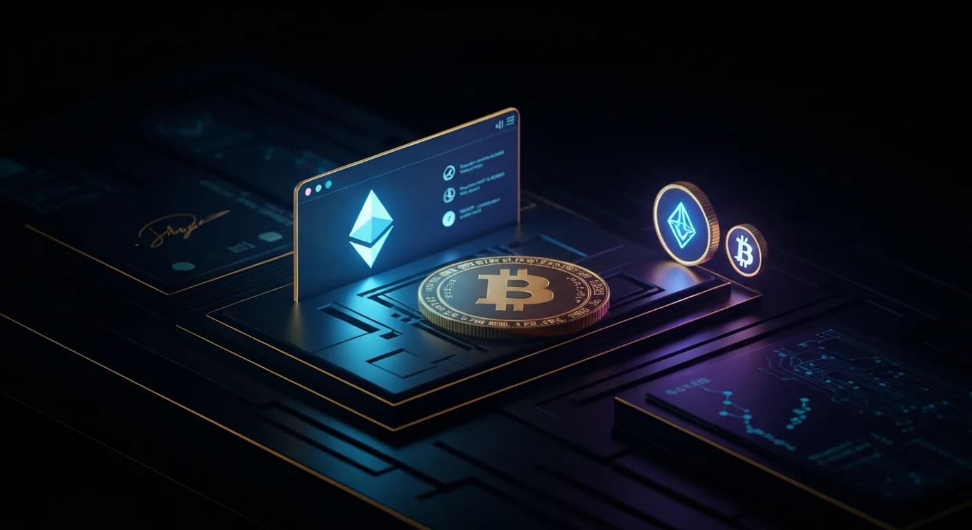 AI-generated editorial illustration for BNY to offer institutional crypto staking through Galaxy partnership