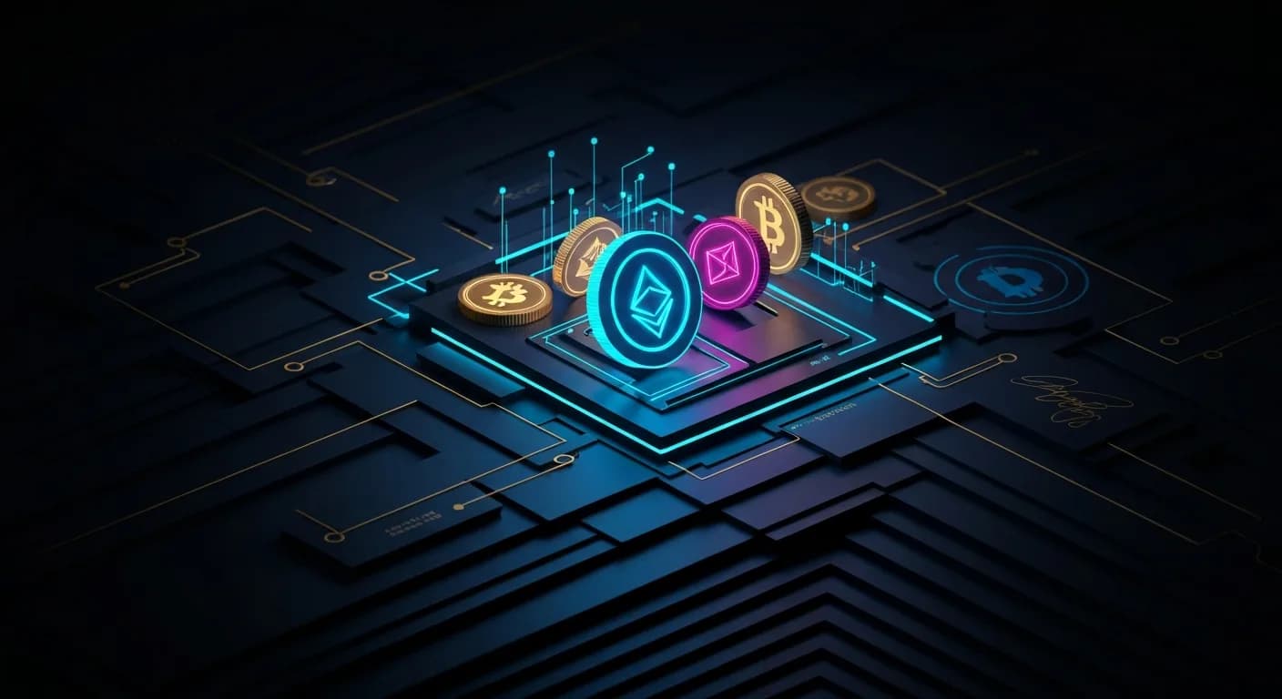 AI-generated editorial illustration for Circle receives New York trust charter for subsidiaryThe New York trust charter allows Circle’s subsidiary to provide fiduciary and custody services under state banking law.