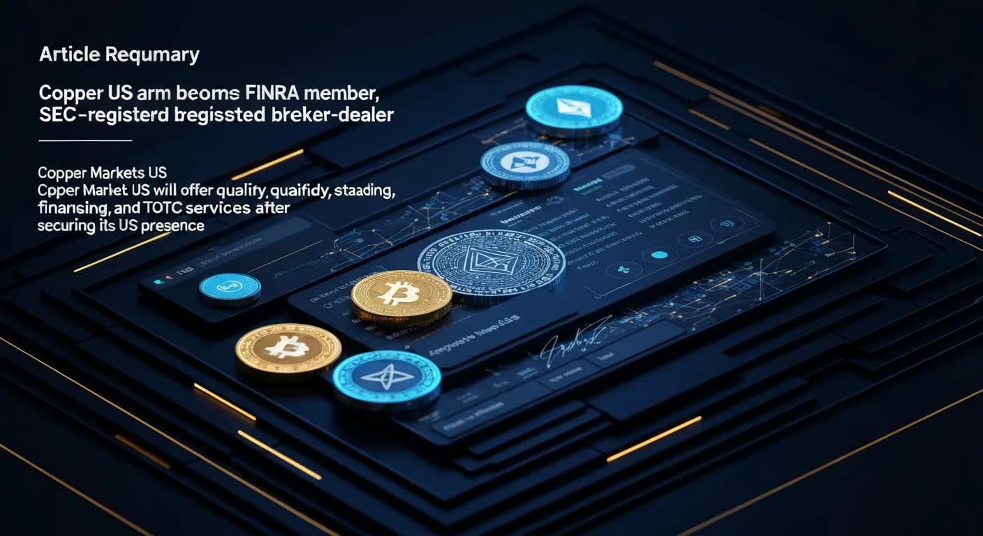 AI-generated editorial illustration for Copper US arm becomes FINRA member, SEC-registered broker-dealer
