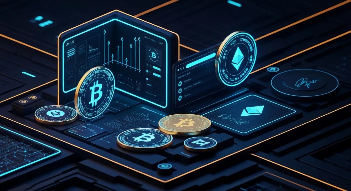 AI-generated editorial illustration for Crypto Biz: When dollars disappear, stablecoins step in
