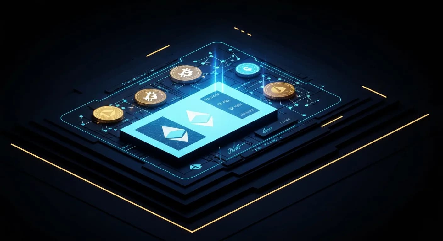 AI-generated editorial illustration for Figure revenue doubles as blockchain loan marketplace volumes surge