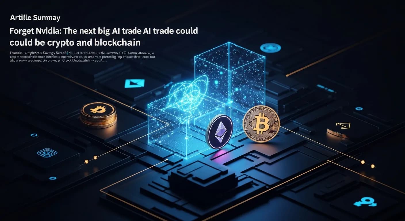 AI-generated editorial illustration for Forget Nvidia: The next big AI trade could be crypto and blockchain
