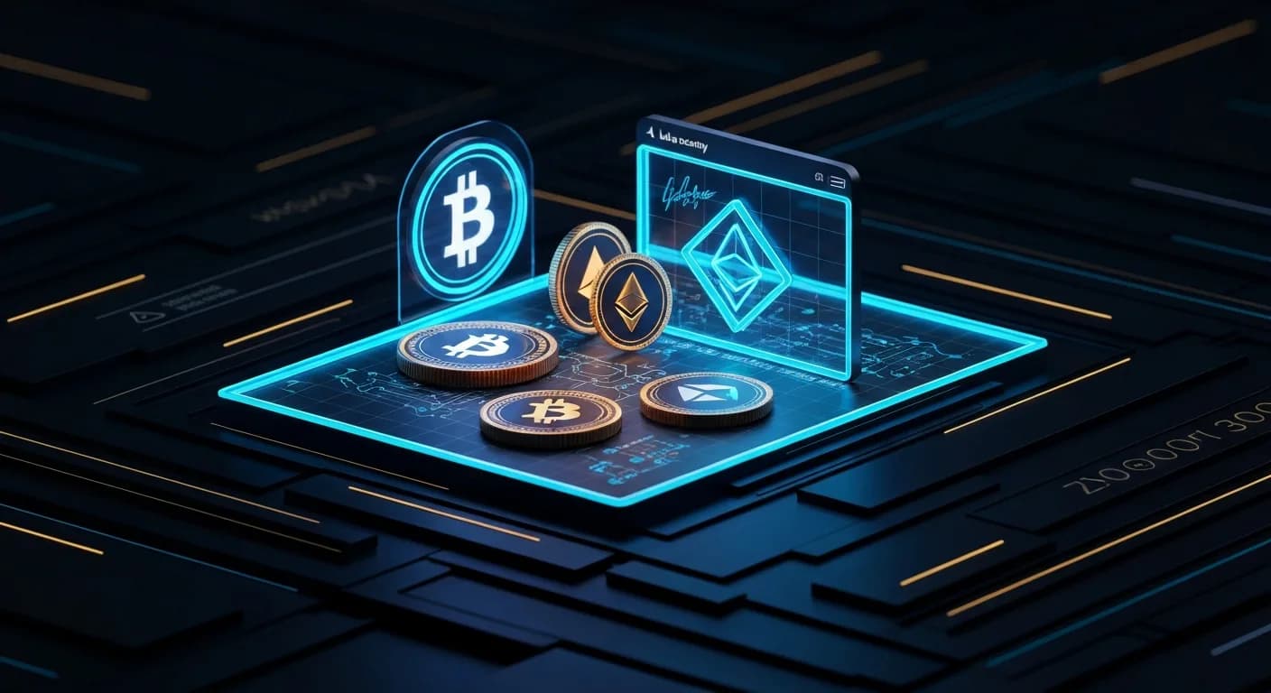 AI-generated editorial illustration for Live updates: Bitcoin slips below $63,000 as oil, yields climb