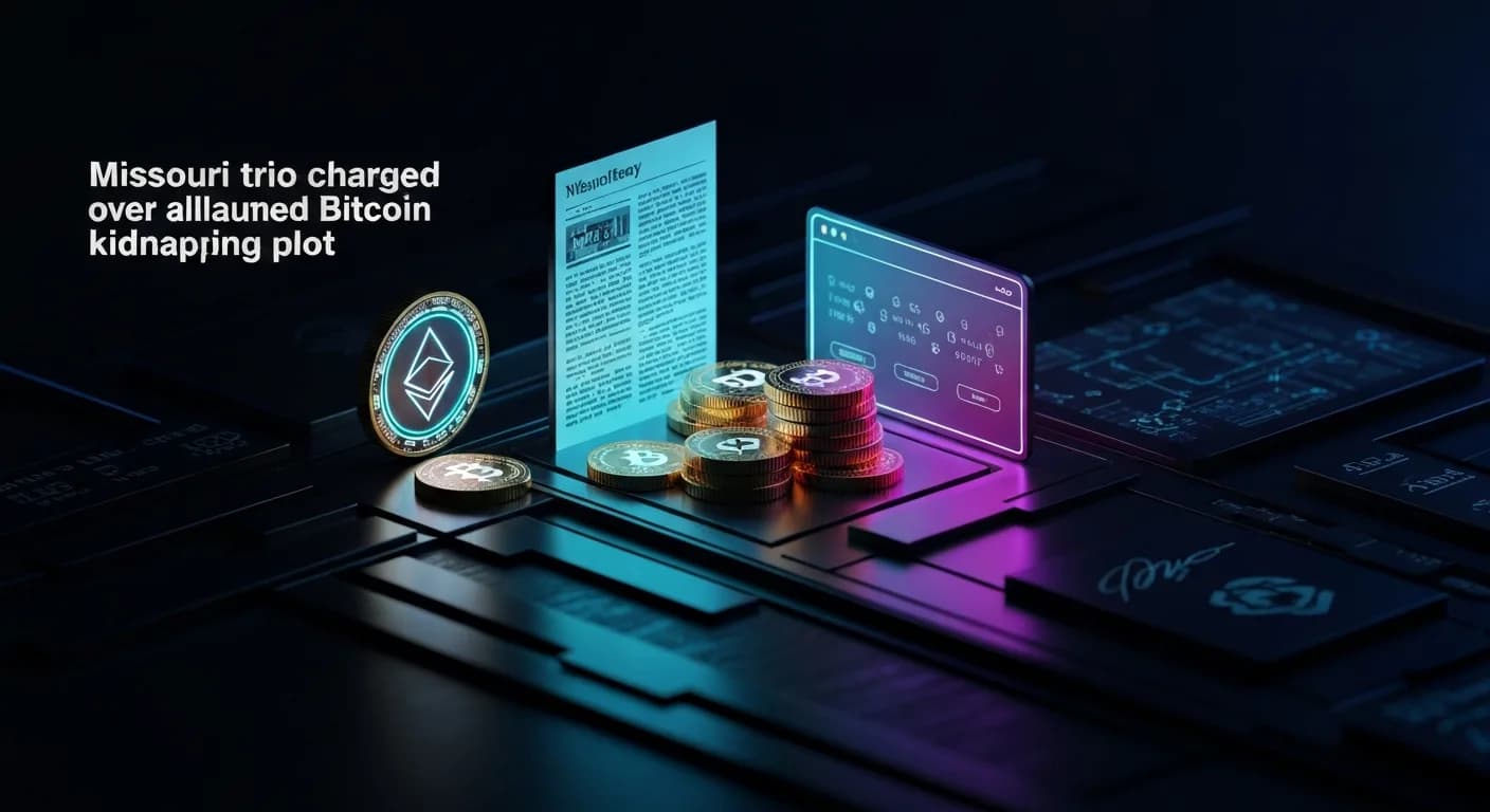 AI-generated editorial illustration for Missouri trio charged over alleged Bitcoin kidnapping plot
