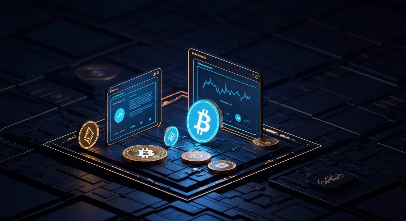 AI-generated editorial illustration for Trumps’ American Bitcoin reports record BTC output, narrower Q2 loss