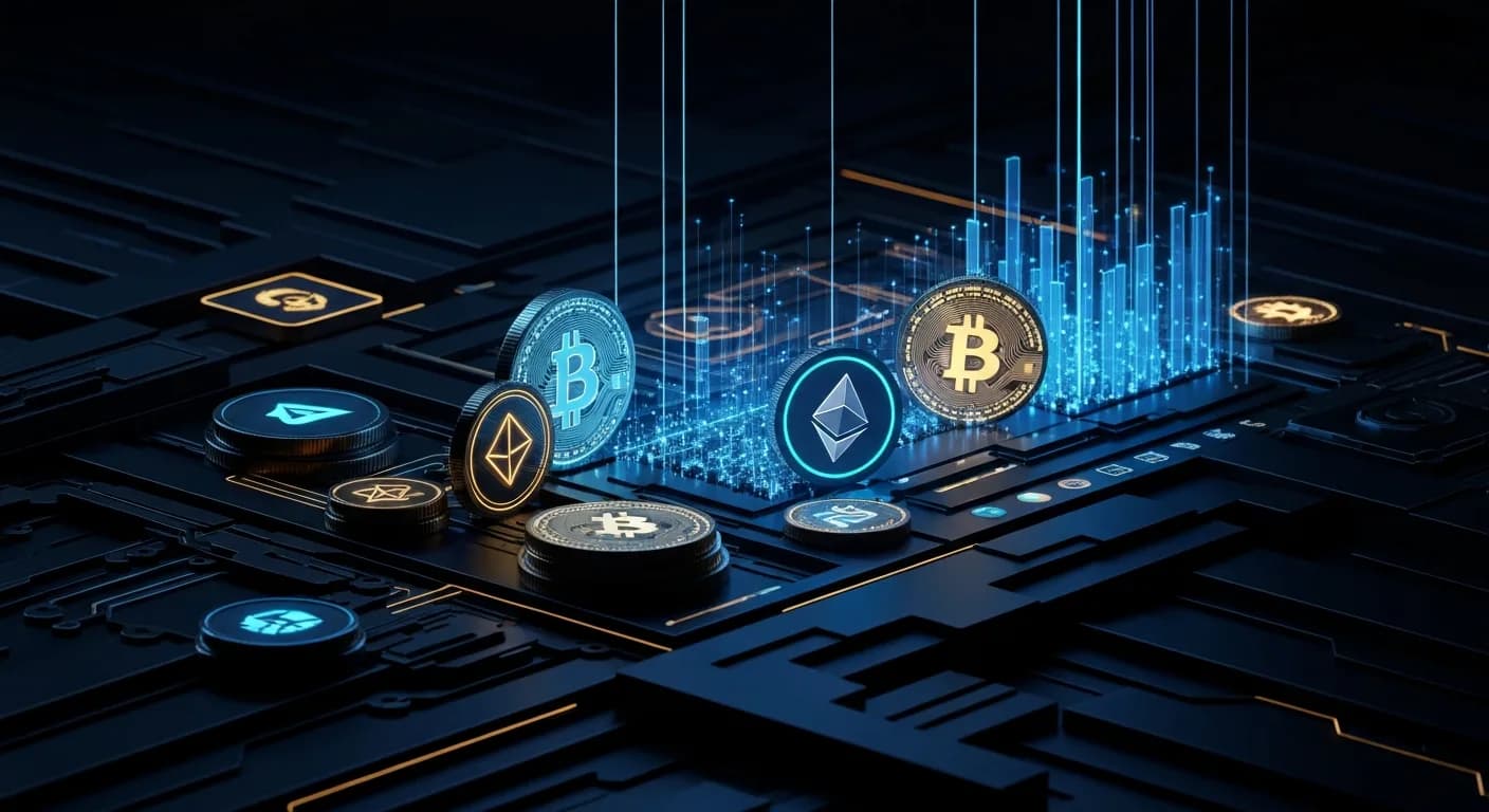 AI-generated editorial illustration for Bernstein sees another leg lower for crypto markets if Clarity Act stalls