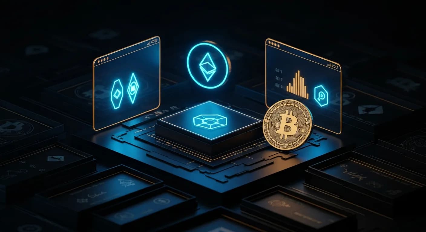 AI-generated editorial illustration for Trump-promoted brand touts GOLD before token collapse