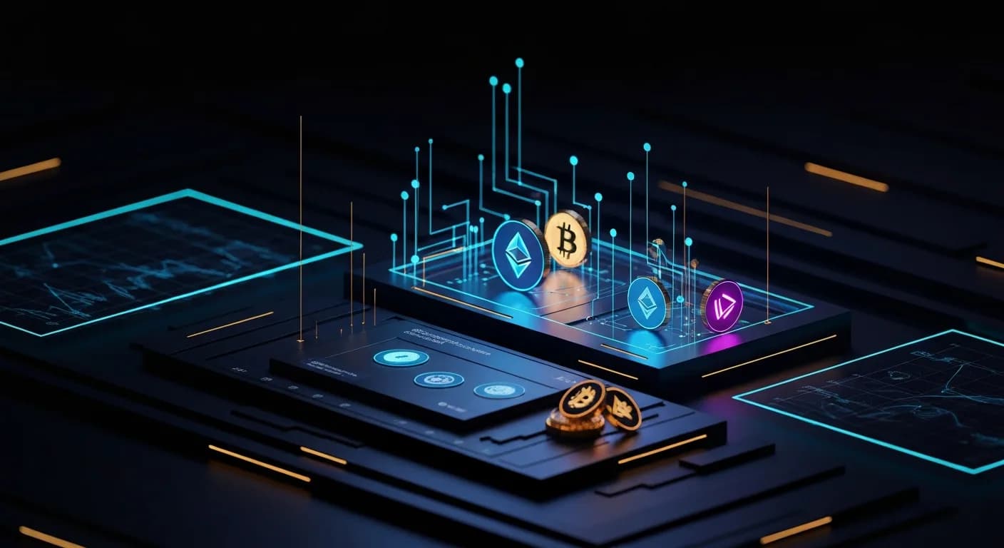AI-generated editorial illustration for Bitcoin, broader market fail to keep pace as global equities hit record highs