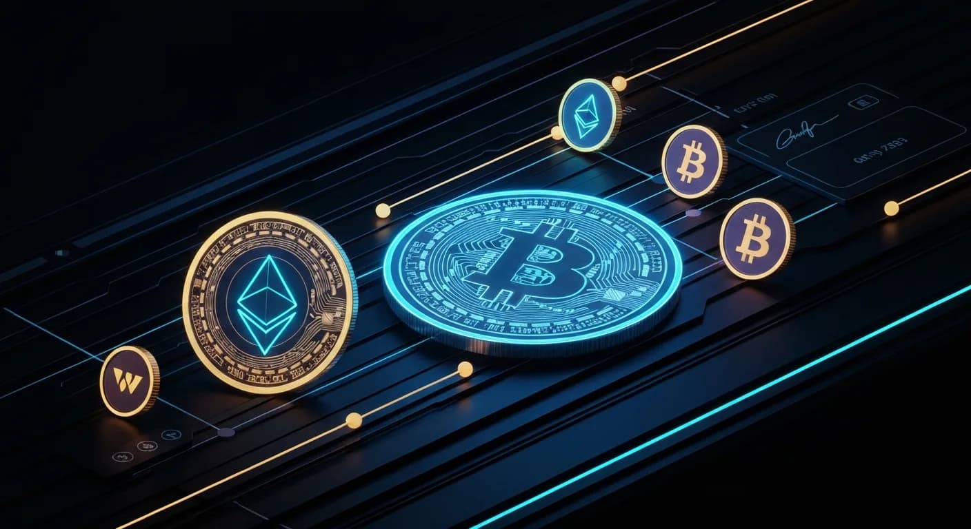 AI-generated editorial illustration for Bitcoin flat near $64,000 as oil hits a one-month high and Kimi AI selloff lingers