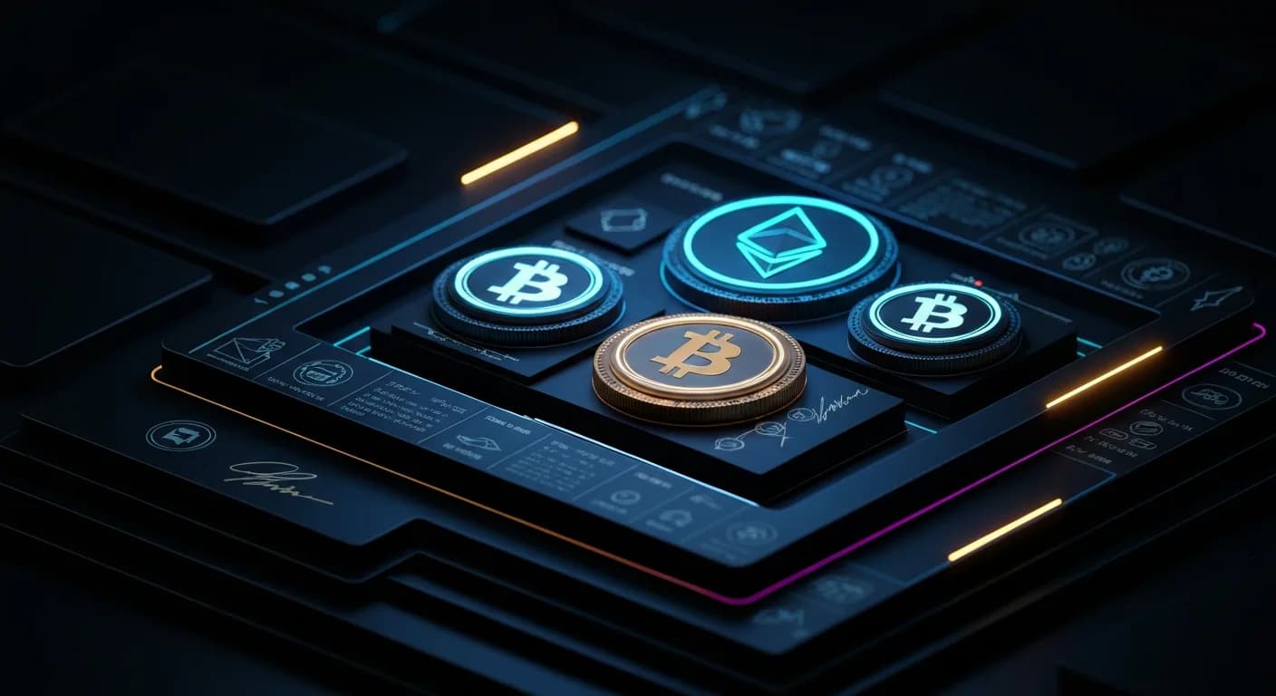 AI-generated editorial illustration for Bitcoin recovers from Asian session lows; Nasdaq futures remain under pressure