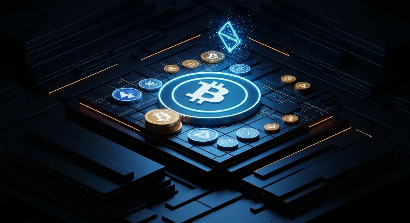 AI-generated editorial illustration for Bitcoin rises toward $64,000 as Coldcard exploit, Strategy sales recede. ADA advances