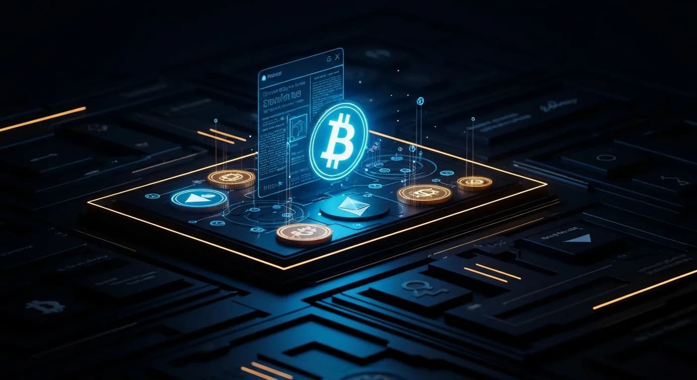 AI-generated editorial illustration for BlackRock, Coinbase, Strategy in a new group pledging $15 million to prepare Bitcoin for quantum threats