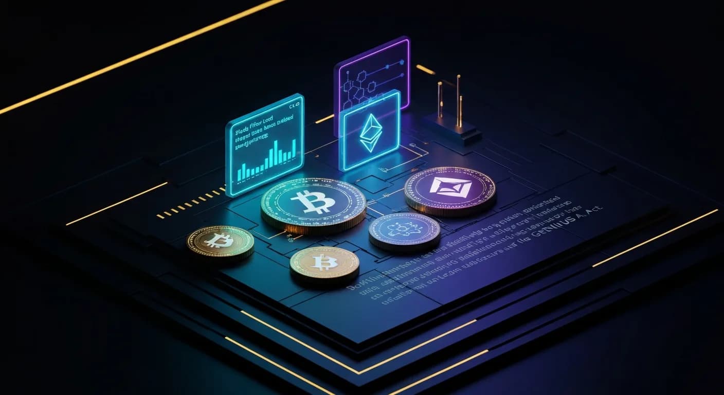 AI-generated editorial illustration for BlackRock expands tokenized cash with new blockchain-based money market offerings