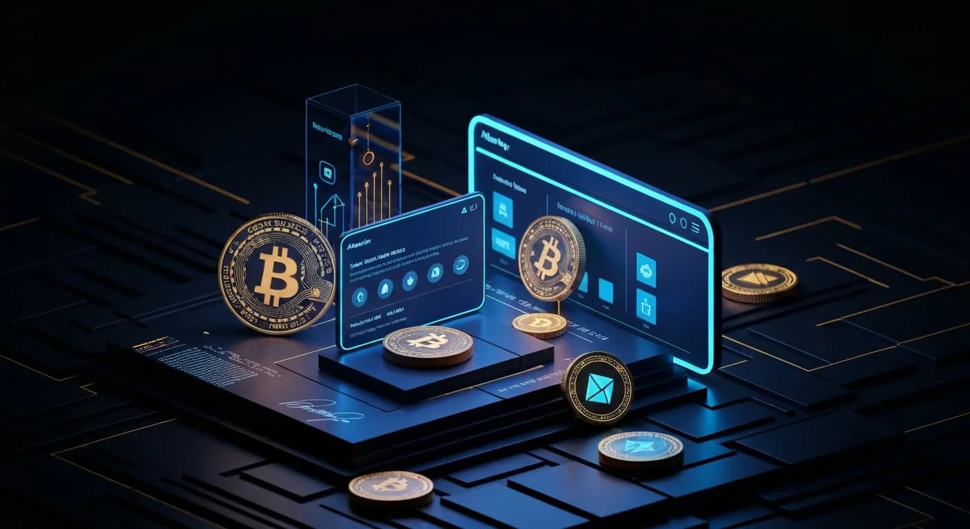 AI-generated editorial illustration for Cantor is advising crypto bank AMINA on path to potential public listing