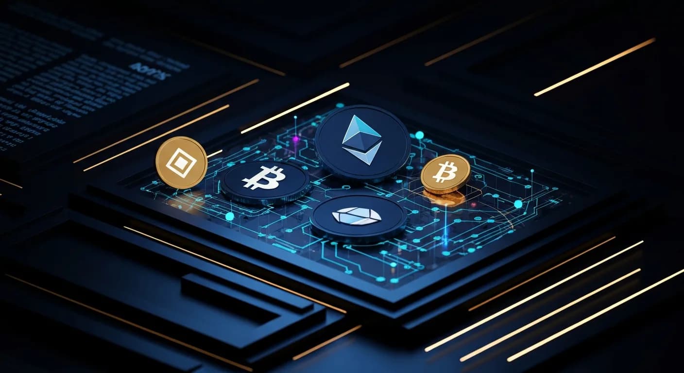 AI-generated editorial illustration for Crypto Biz: Is the AI-to-crypto rotation underway?Bitcoin ETF inflows, cooling AI momentum and potential regulatory progress under the CLARITY Act are fueling speculation that capital is rotating back into crypto.