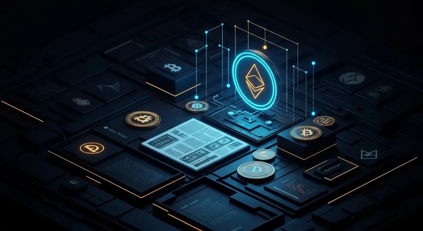 AI-generated editorial illustration for Crypto entering biggest consolidation phase in history, says ARK analyst