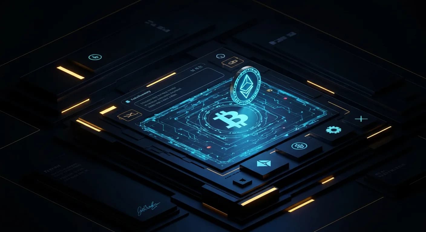 AI-generated editorial illustration for Crypto may have institutionalized, but it still trades like a rumor mill