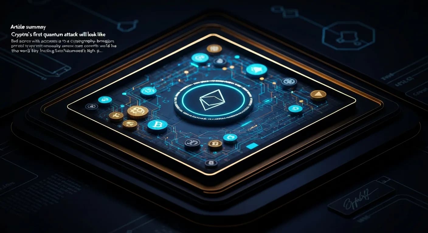 AI-generated editorial illustration for Crypto’s first quantum attack will look like unexplained breach: Quantus founder