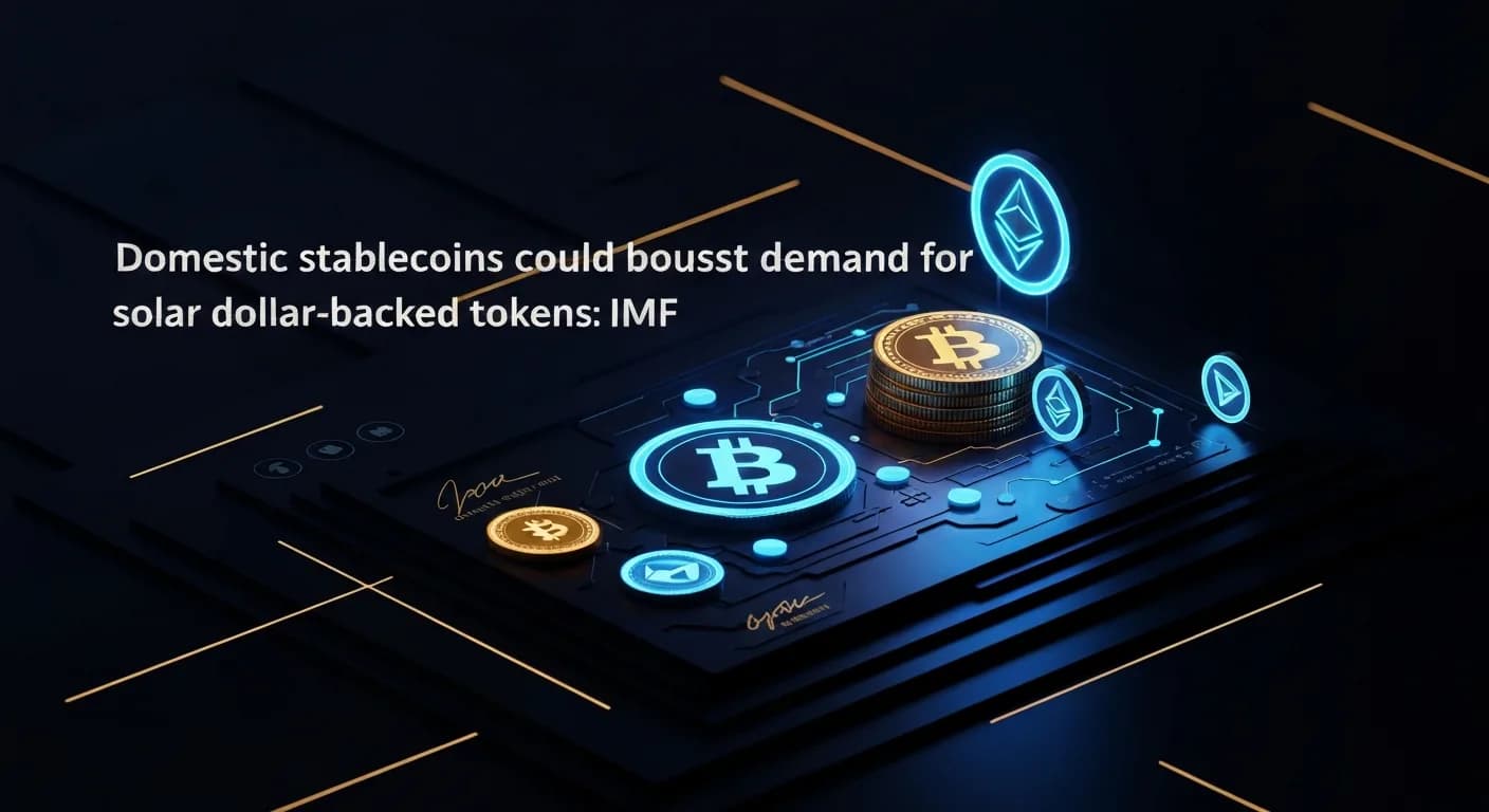 AI-generated editorial illustration for Domestic stablecoins could boost demand for dollar-backed tokens: IMF