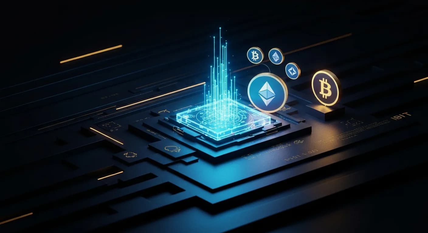 AI-generated editorial illustration for First U.S. spot bitcoin ETF to close as inflows dwindle, investors chase AI returns