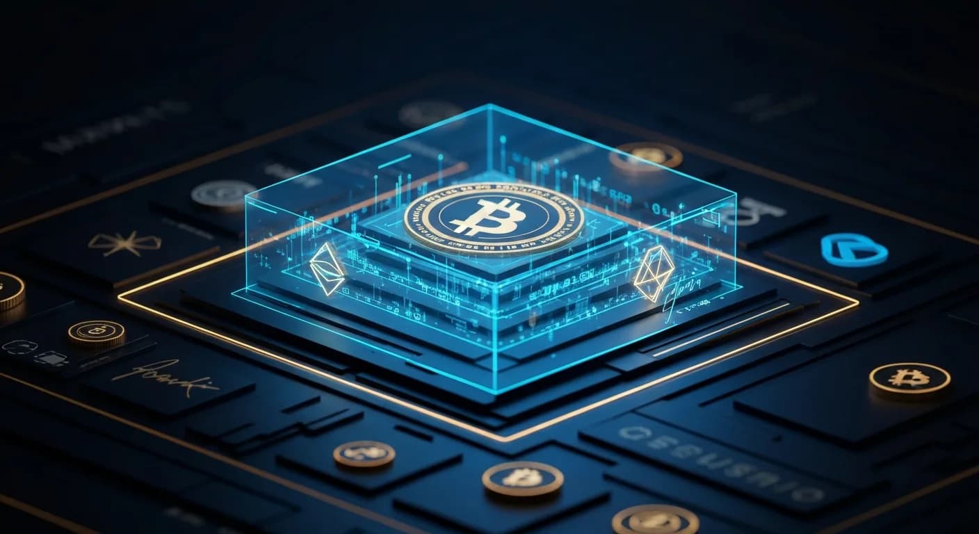 AI-generated editorial illustration for Live updates: Bitcoin rises to one-month high of $65,700 before pulling back with stocks