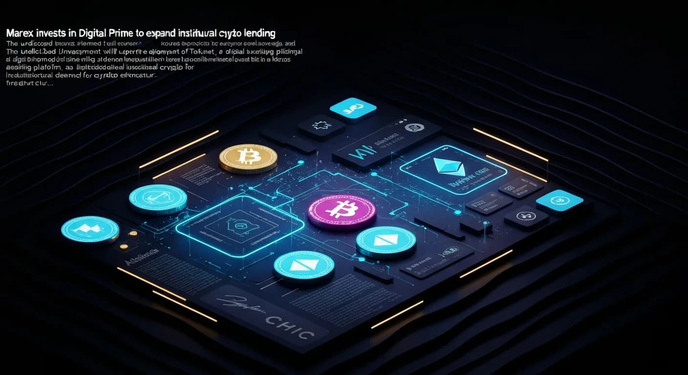 AI-generated editorial illustration for Marex invests in Digital Prime to expand institutional crypto lending