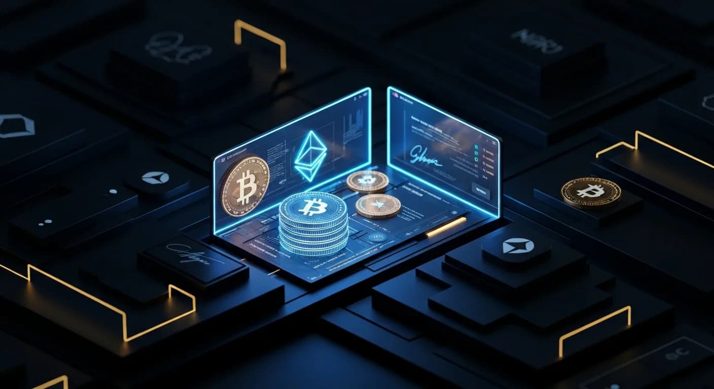 AI-generated editorial illustration for Morgan Stanley debuts ether, solana exchange-traded products after bitcoin fund success