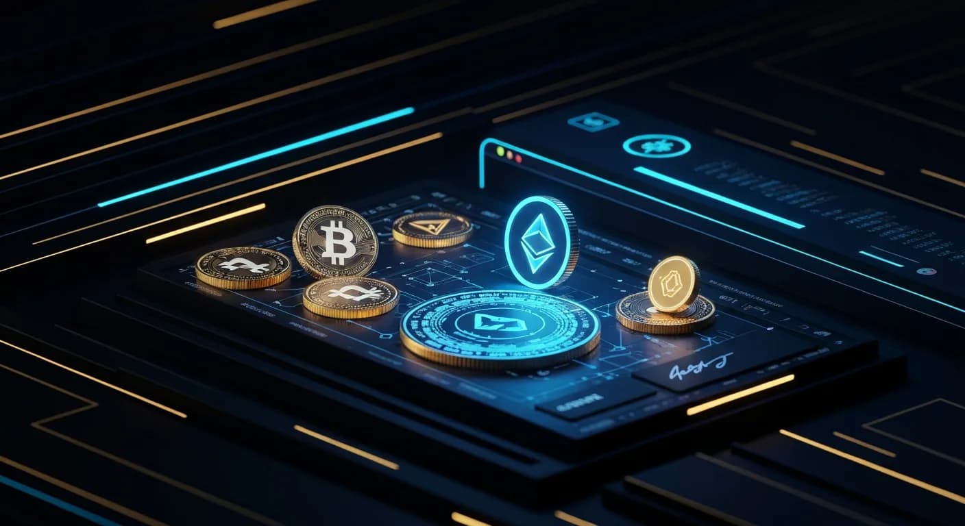 AI-generated editorial illustration for Payments platform Decta explores stablecoin-enabled treasury settlement