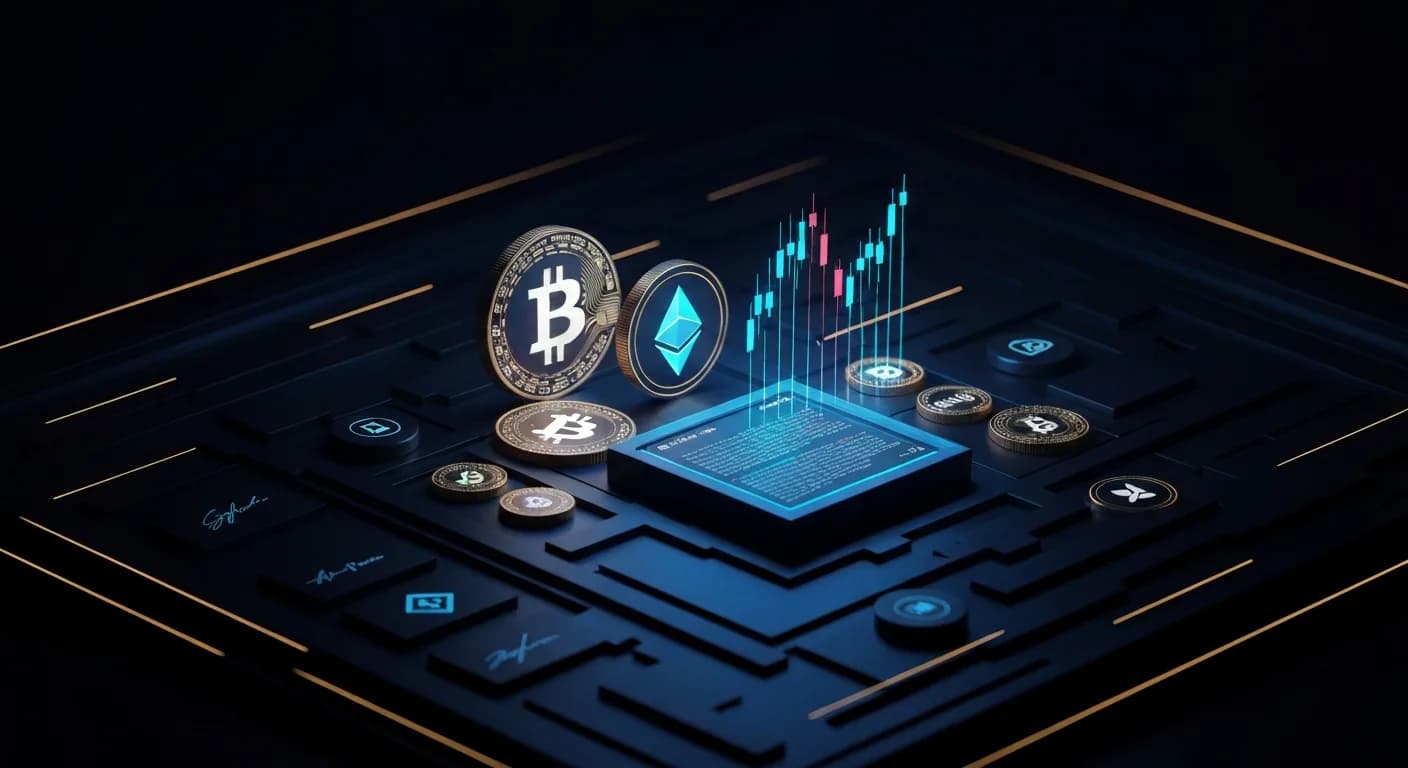 AI-generated editorial illustration for S&P 500 has added crypto's $2 trillion market cap this month. Bitcoin is not impressed. Here's why