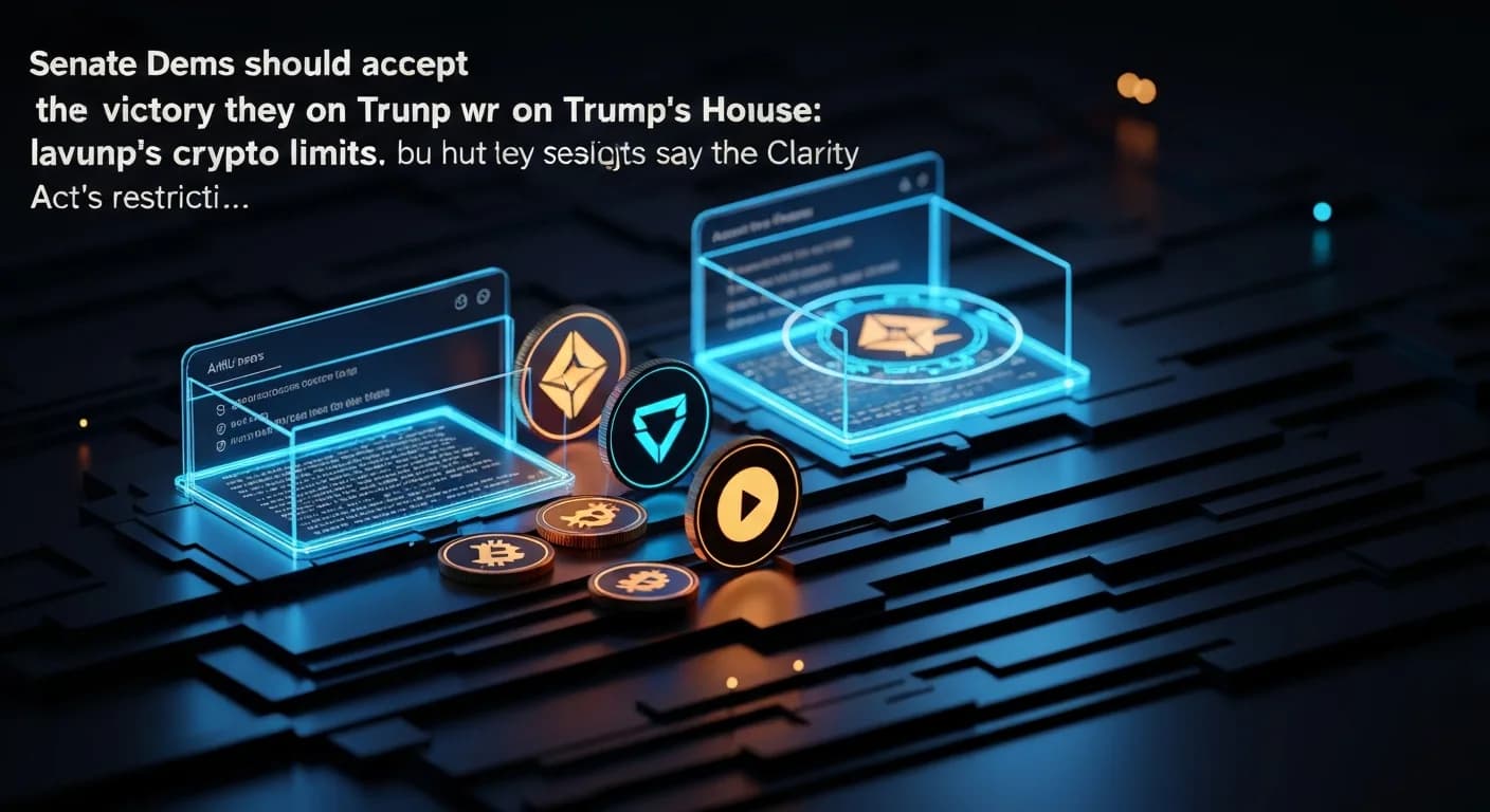AI-generated editorial illustration for Senate Dems should accept the victory they won on Trump's crypto limits: White House