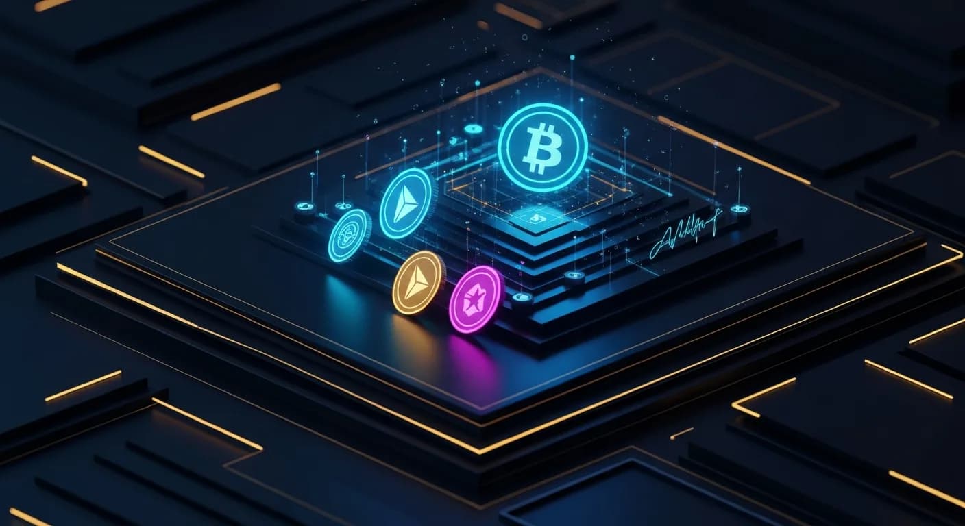 AI-generated editorial illustration for South Korea trading giant puts receivables onchain in tokenization test with LG CNS