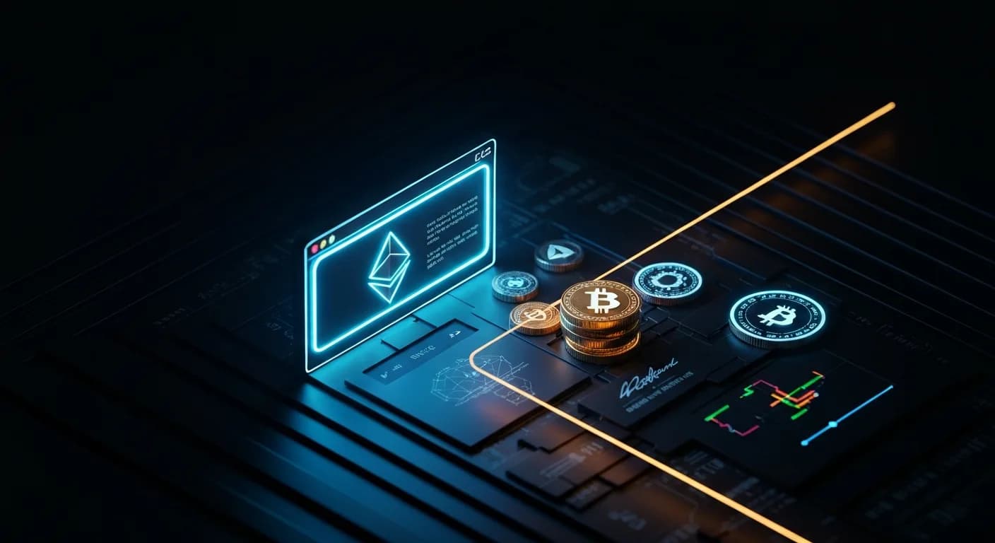 AI-generated editorial illustration for Crypto generated about 1% of Webull’s record $198M Q2 revenue