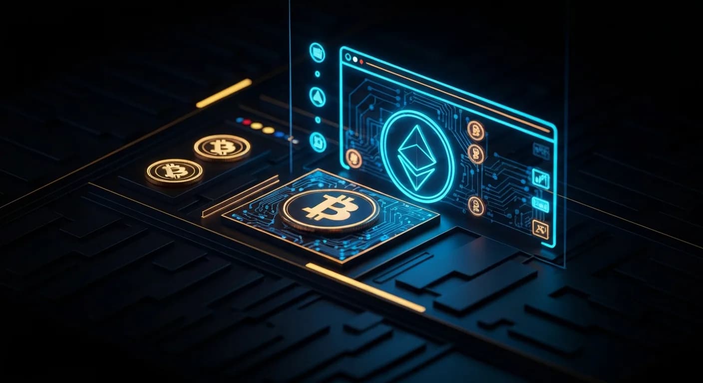 AI-generated editorial illustration for Swissquote cuts full-year guidance as 1H crypto income plunges, shares slide