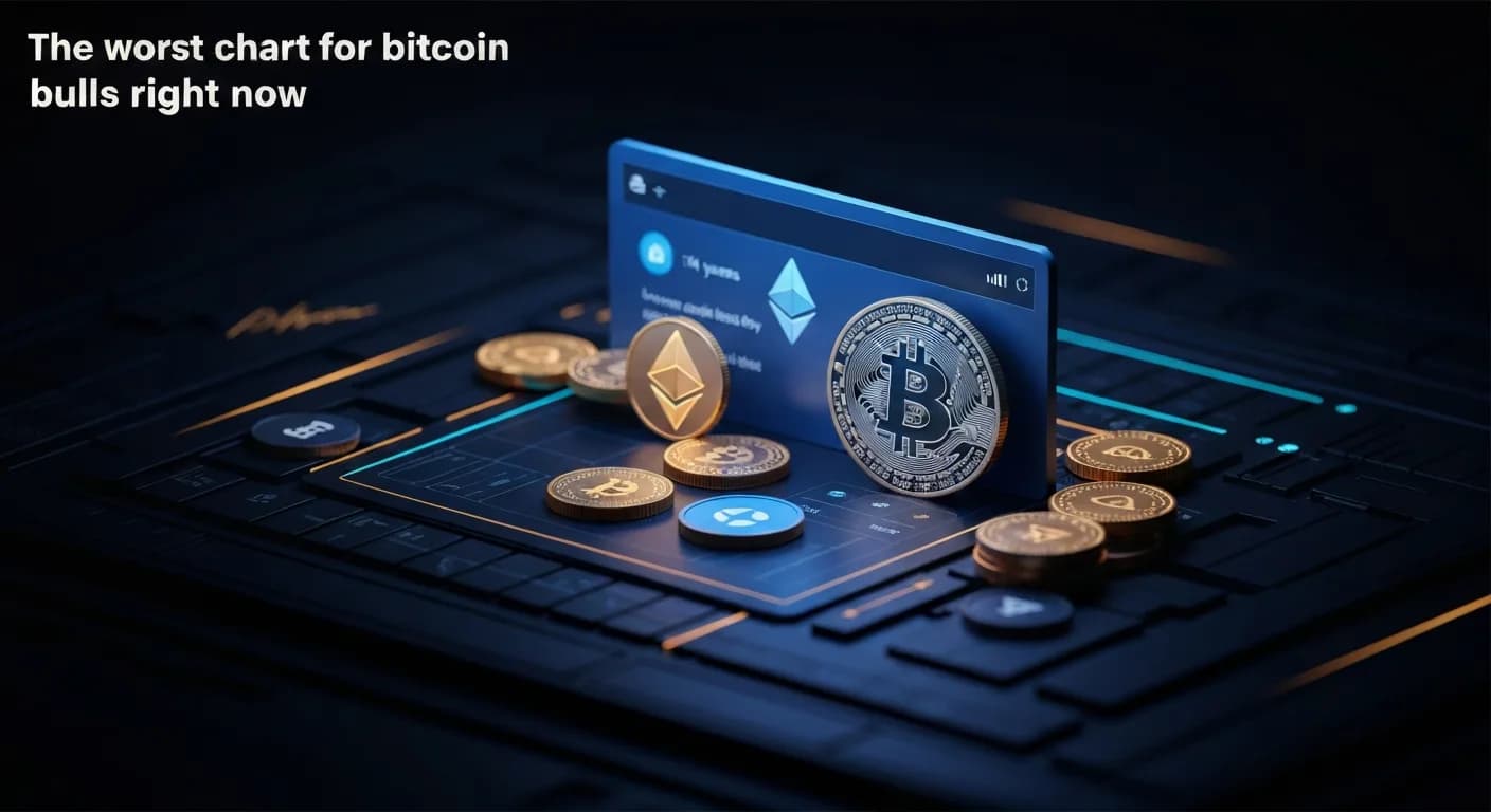 AI-generated editorial illustration for The worst chart for bitcoin bulls right now