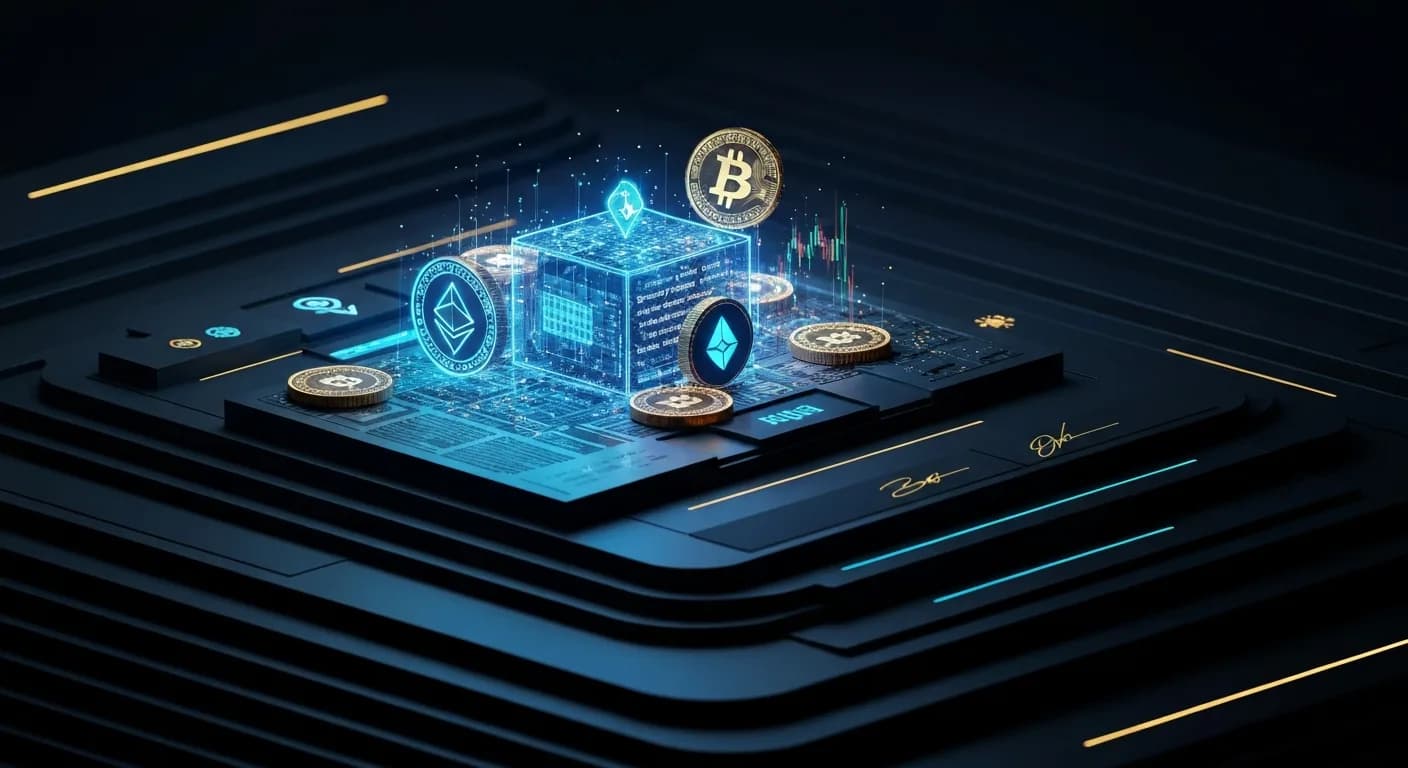 AI-generated editorial illustration for Trump expected to attend White House meeting with crypto CEOs, sources say