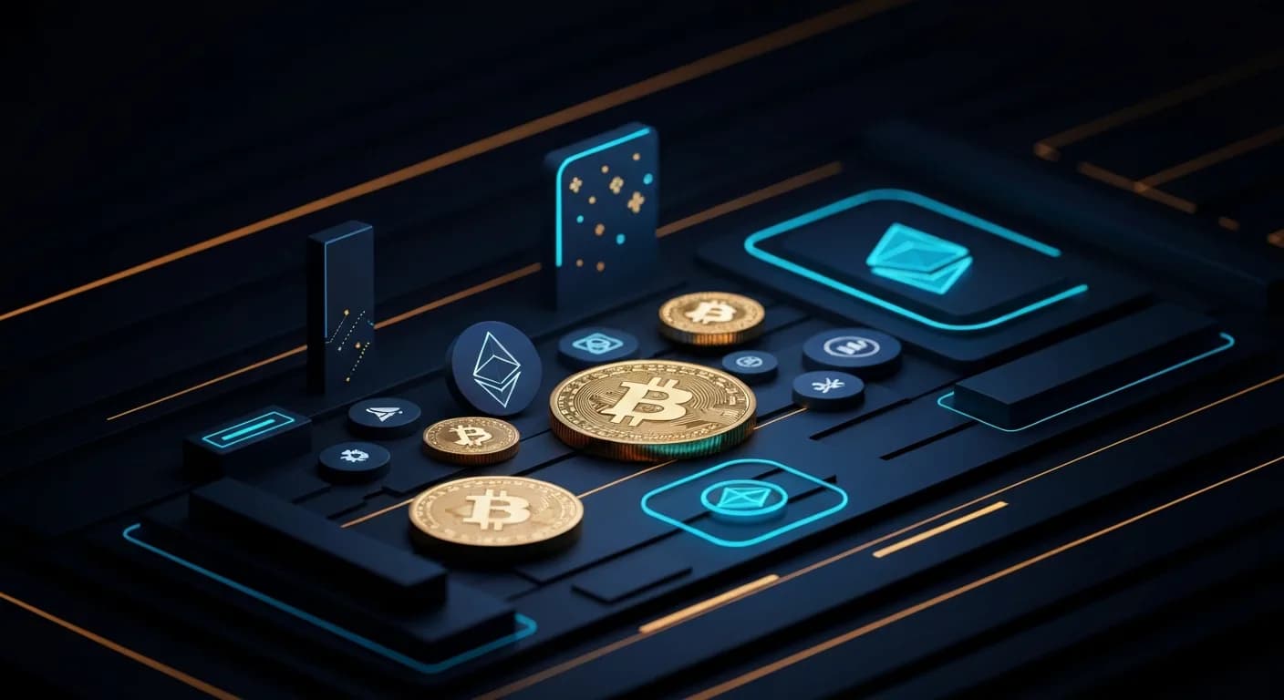 AI-generated editorial illustration for Trump Media’s bitcoin holdings shrink as crypto losses hit $361 million